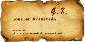 Gossler Krisztián névjegykártya